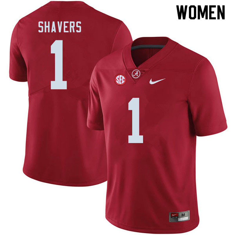 Women #1 Tyrell Shavers Alabama Crimson Tide College Football Jerseys Sale-Crimson